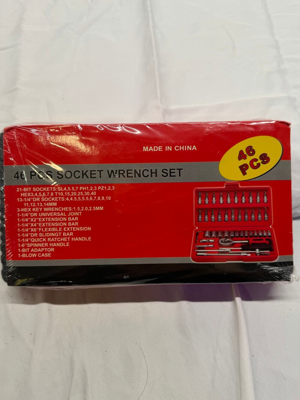46-Piece 1/4" Drive Socket Wrench & Bit Set with Storage Case